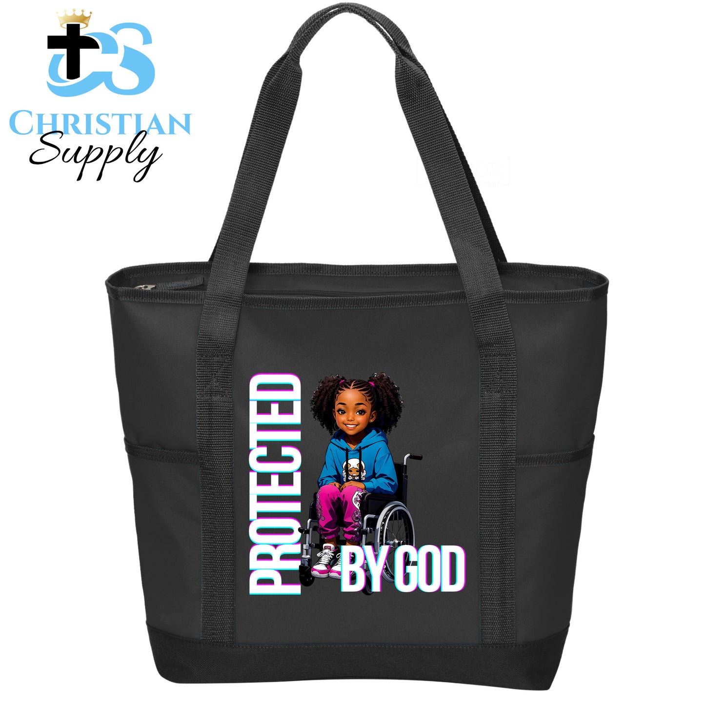 Kids Christian Girl in Wheelchair 5 Tote Bag