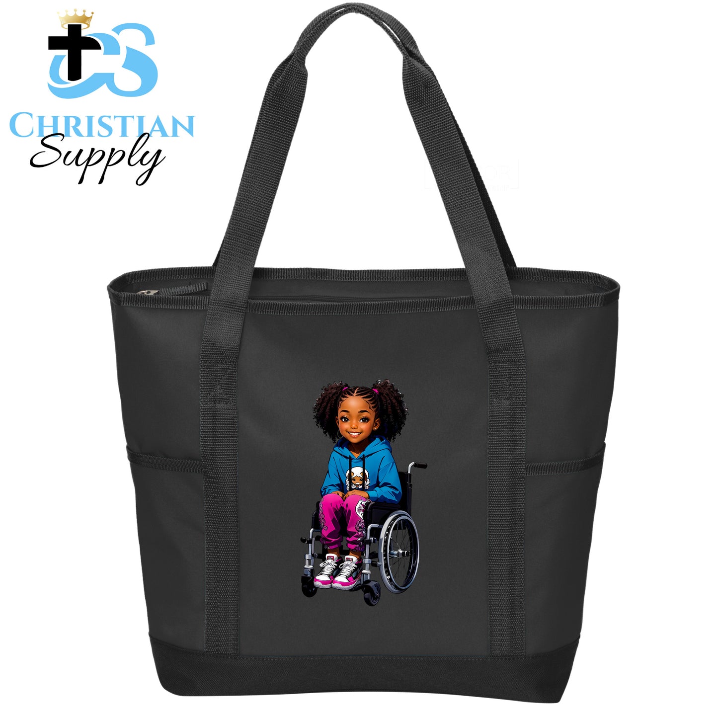 Kids Christian Girl in Wheelchair 5 Tote Bag