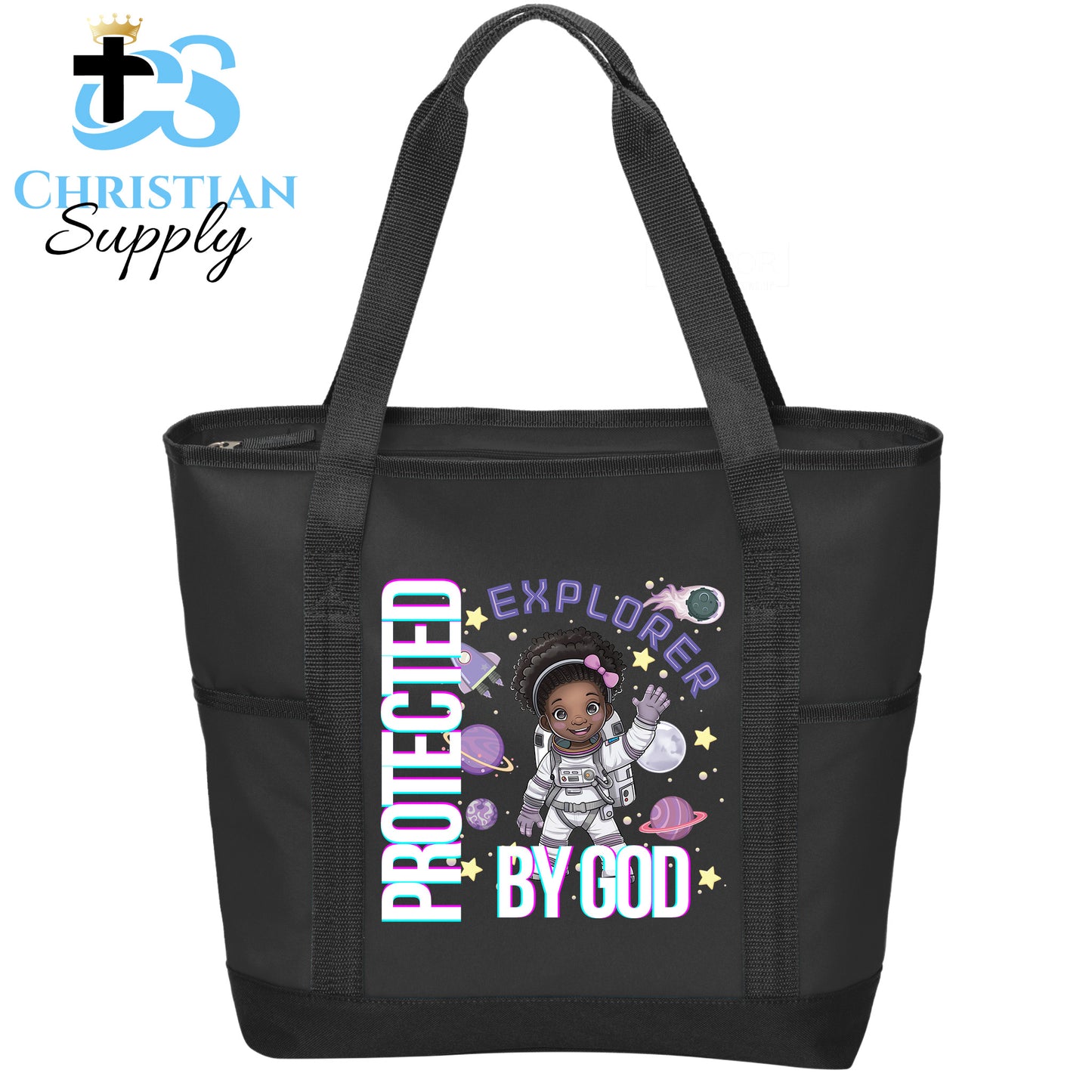 Kids Christian Girl Astronaut Explorer Tote Bag