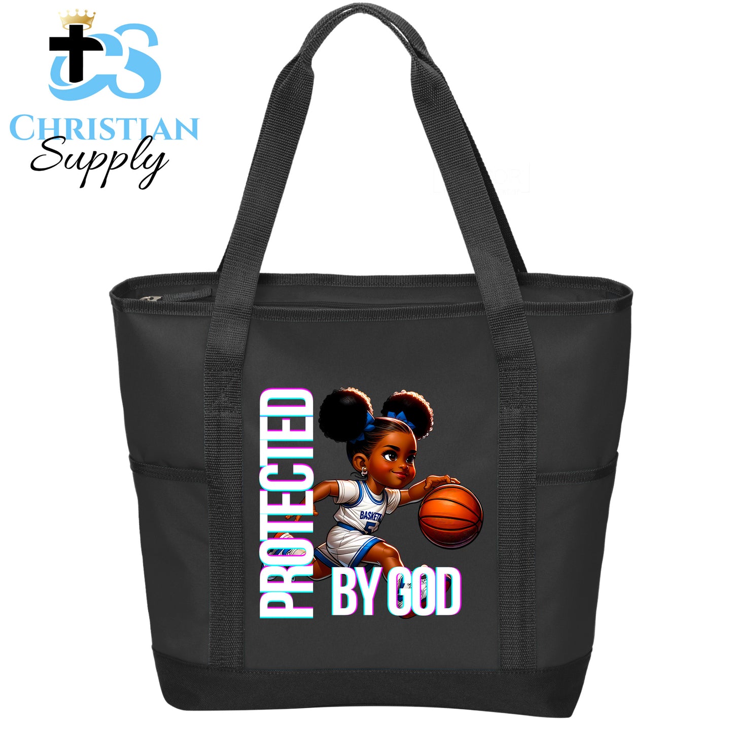 Kids Christian Basketball Player Tote Bag