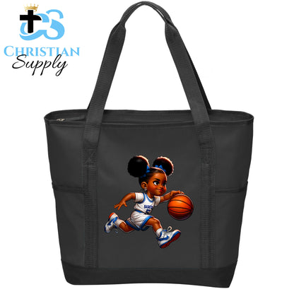 Kids Christian Basketball Player Tote Bag