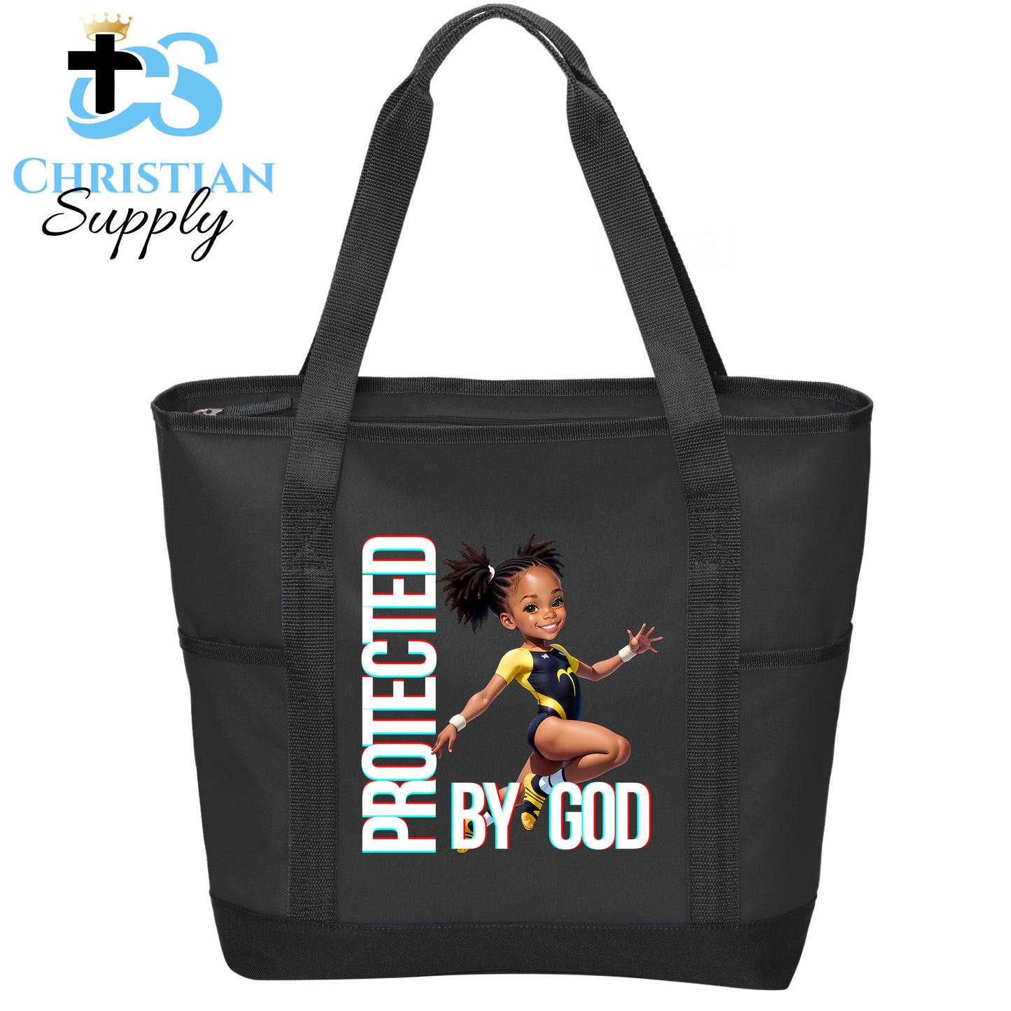 Kids Gymnastics Christian Yellow Outfit Tote Bag