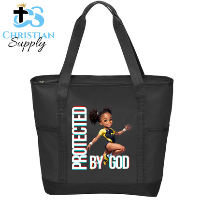 Kids Gymnastics Christian Yellow Outfit Tote Bag