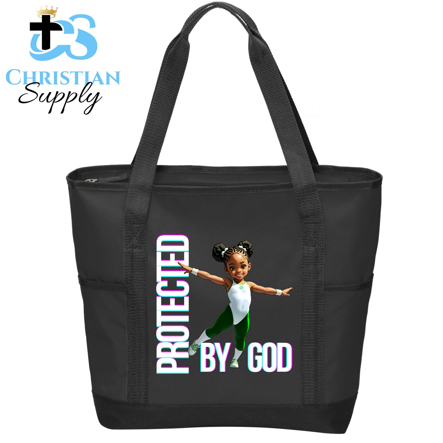 Kids Gymnastics Christian Green Outfit Tote Bag