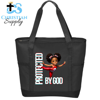 Kids Gymnastics Christian Red Outfit Tote Bag