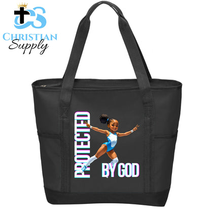 Kids Gymnastics Christian Blue Outfit Tote Bag