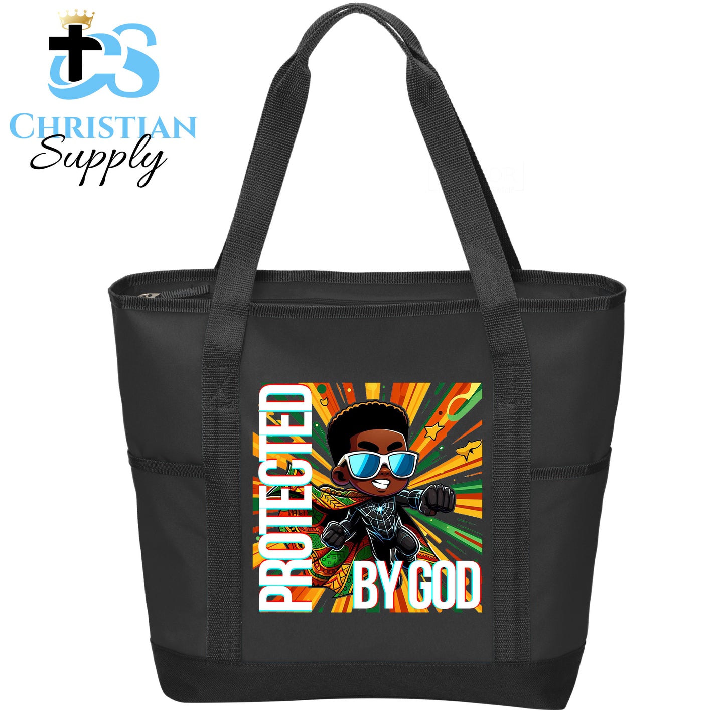 Kids Christian Superman Boy Outfit Tote Bag