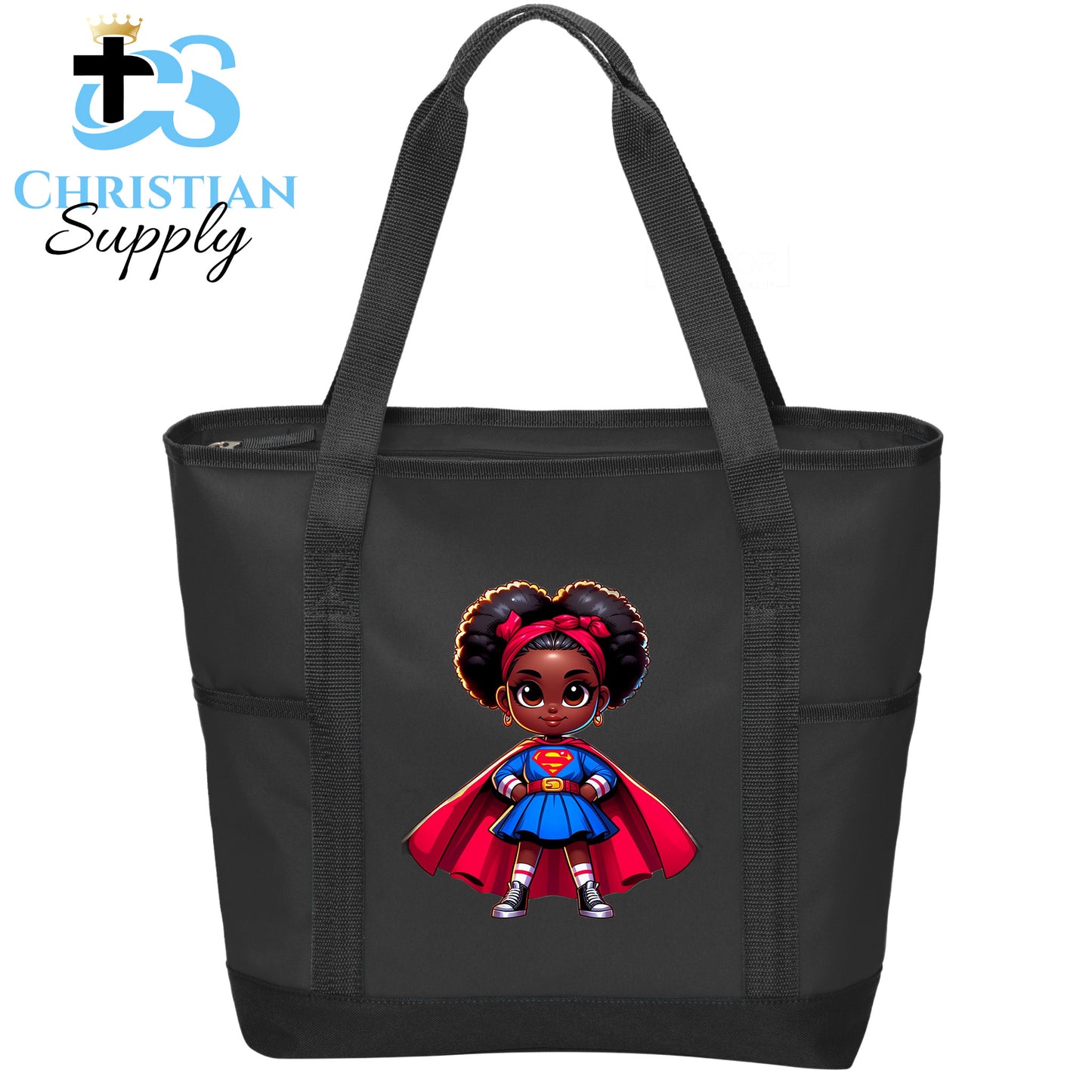 Kids Christian Super Girl Red Outfit Tote Bag