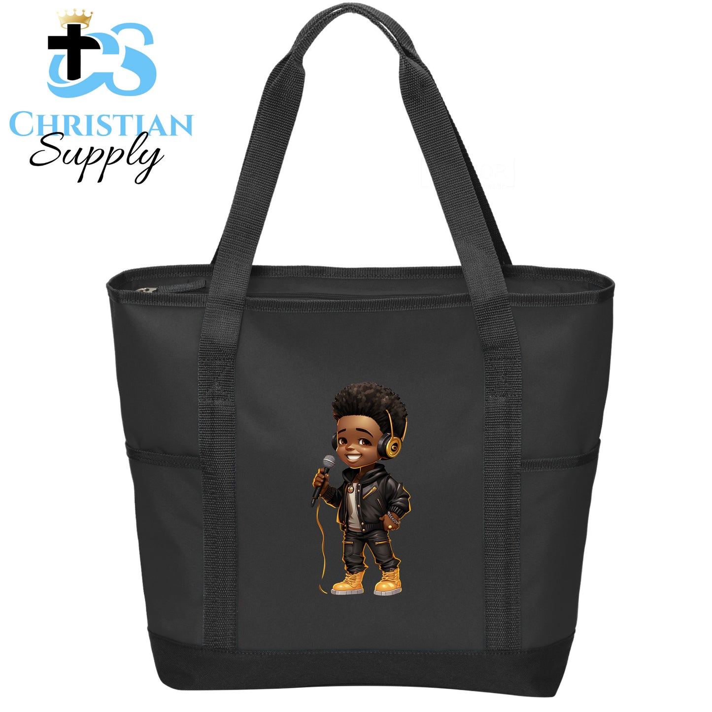 Kids Christian Boy Singer Tote Bag