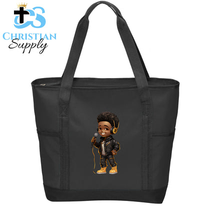 Kids Christian Boy Singer Tote Bag