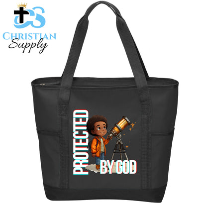 Kids Christian Boy with Telescope Science Tote Bag