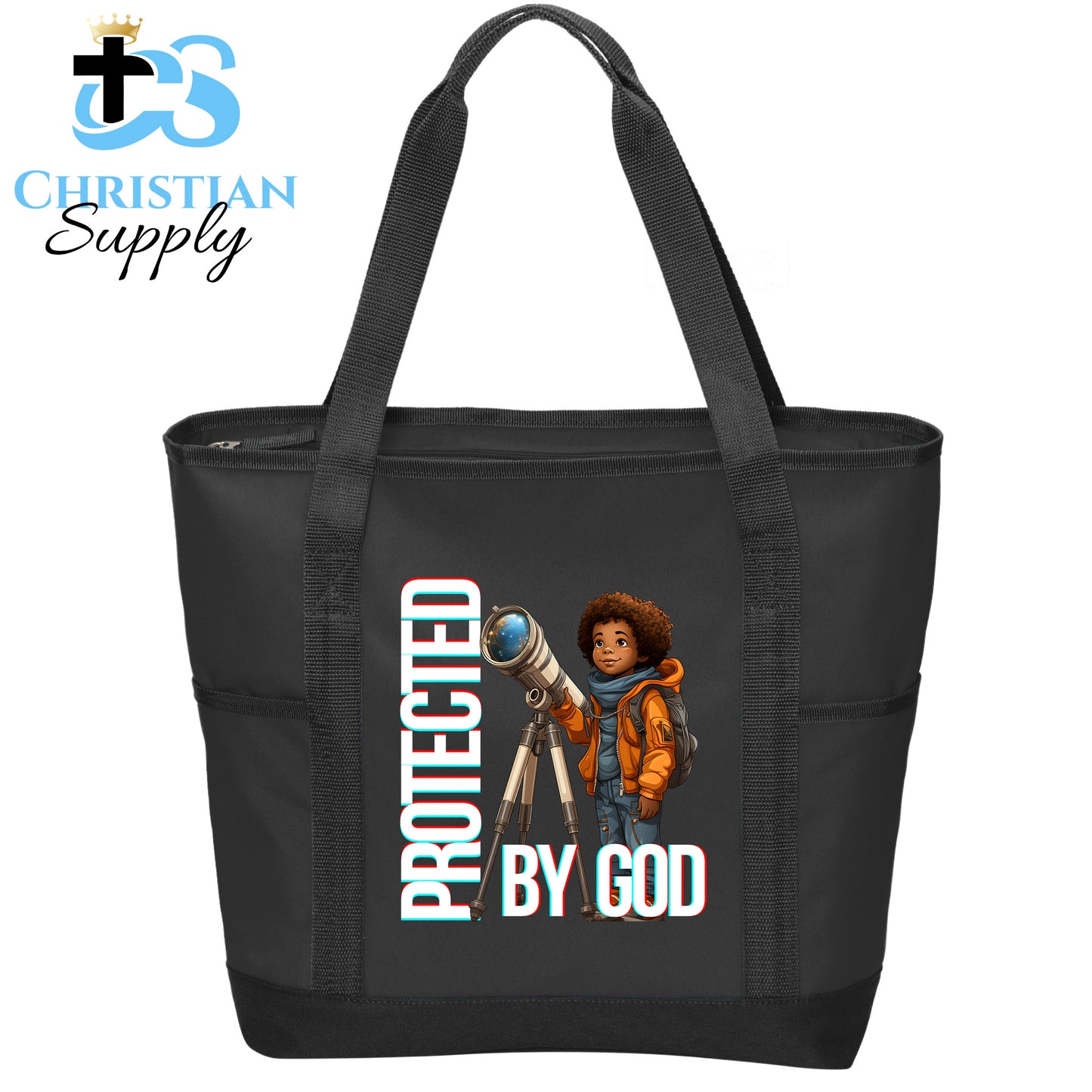 Kids Christian Boy with Telescope Science 2 Tote Bag