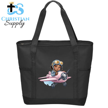 Kids Christian Girl Pilot 2 Tote Bag