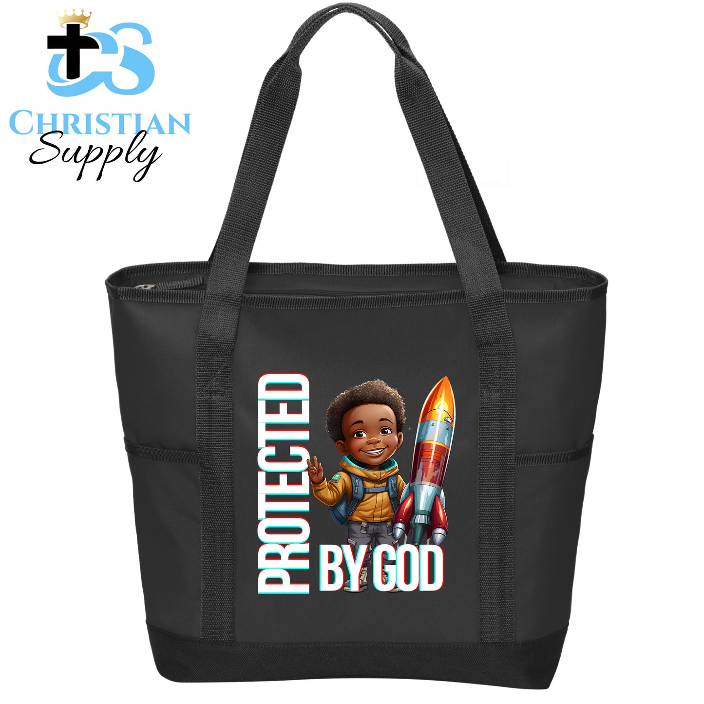 Kids Christian Boy with Rocket Science Tote Bag