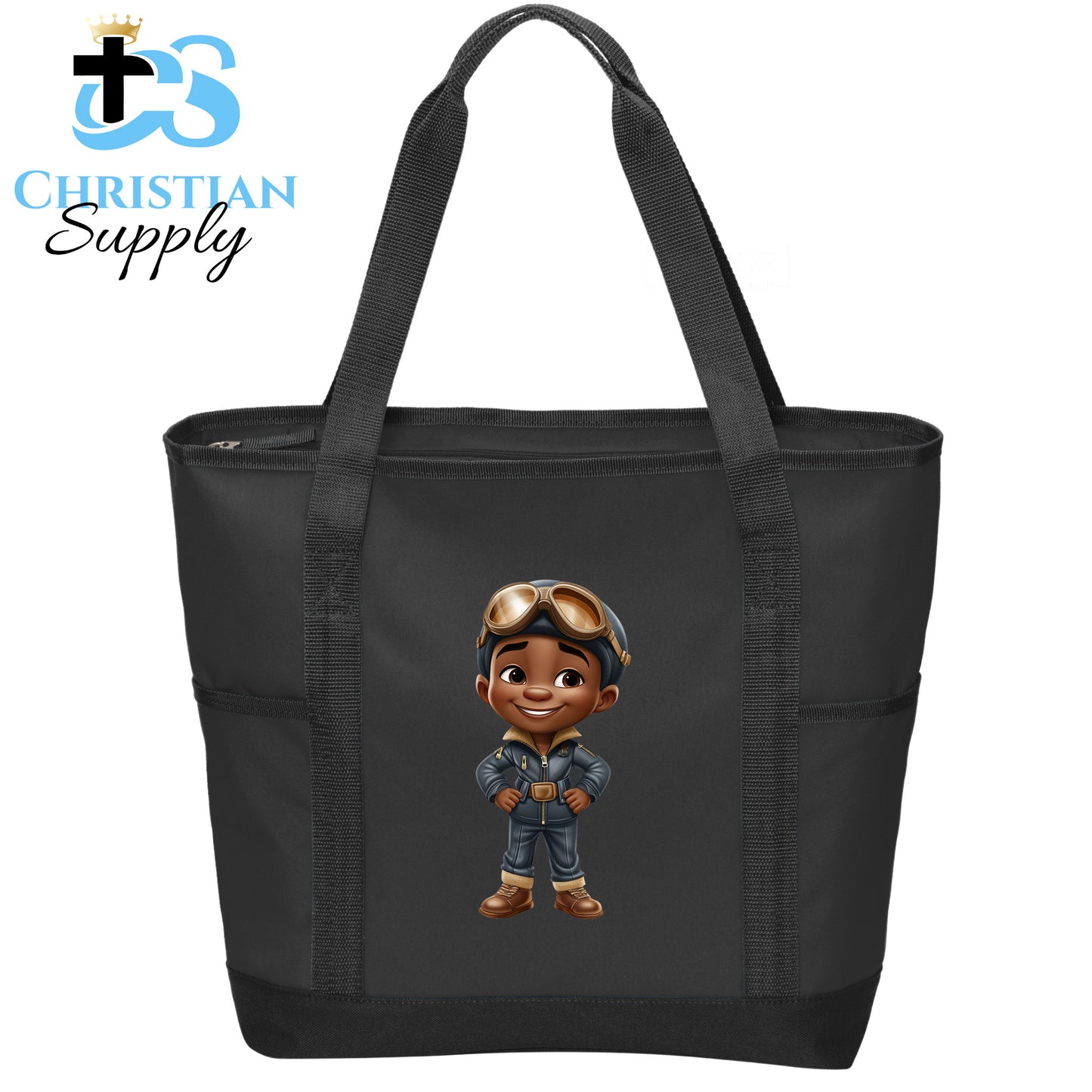 Kids Christian Boy Pilot 3 Tote Bag