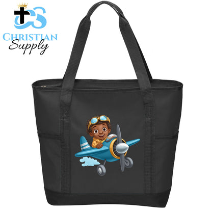 Kids Christian Boy Pilot Tote Bag