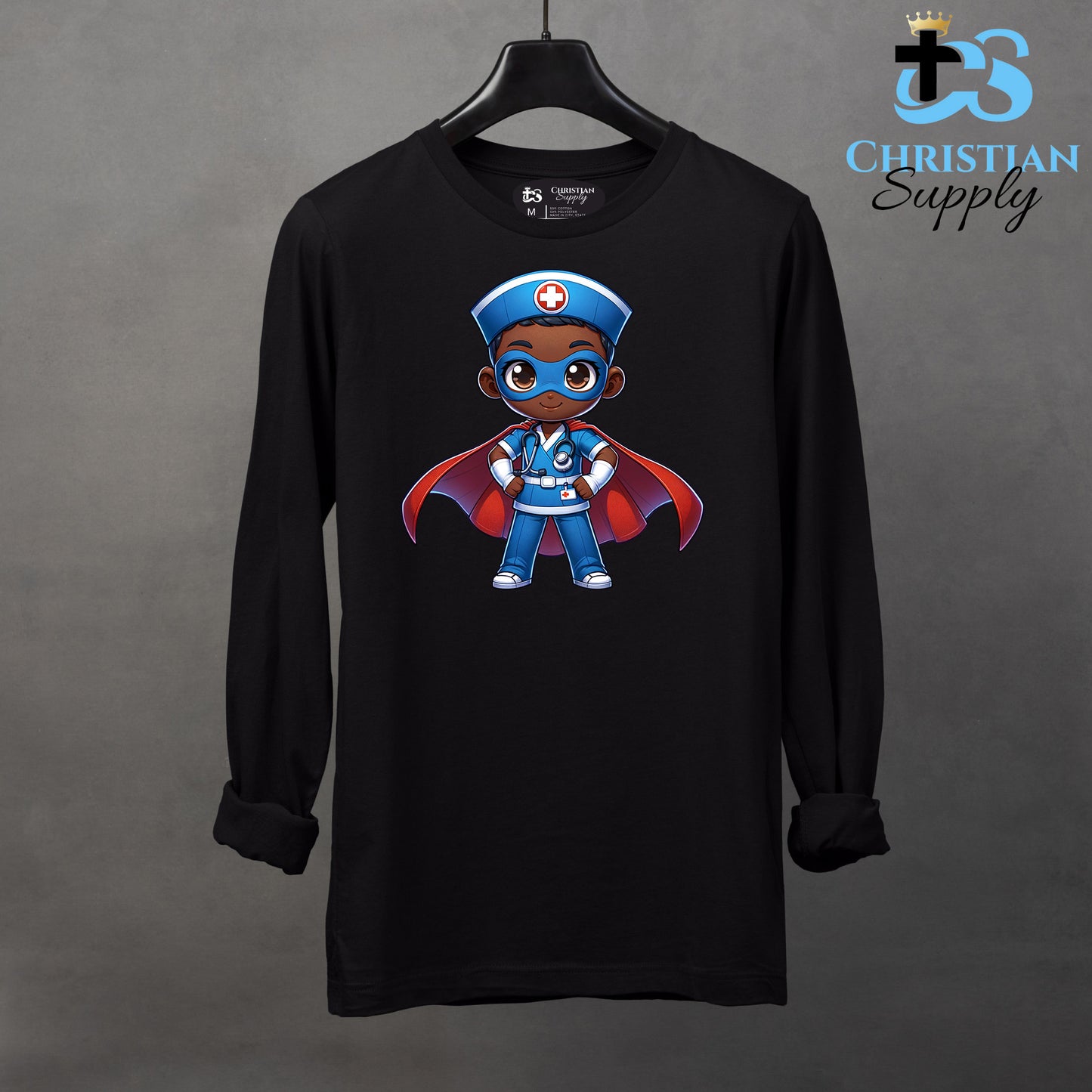 Kids Nurse Medical Christian Superhero Boy Blue Outfit Apparel