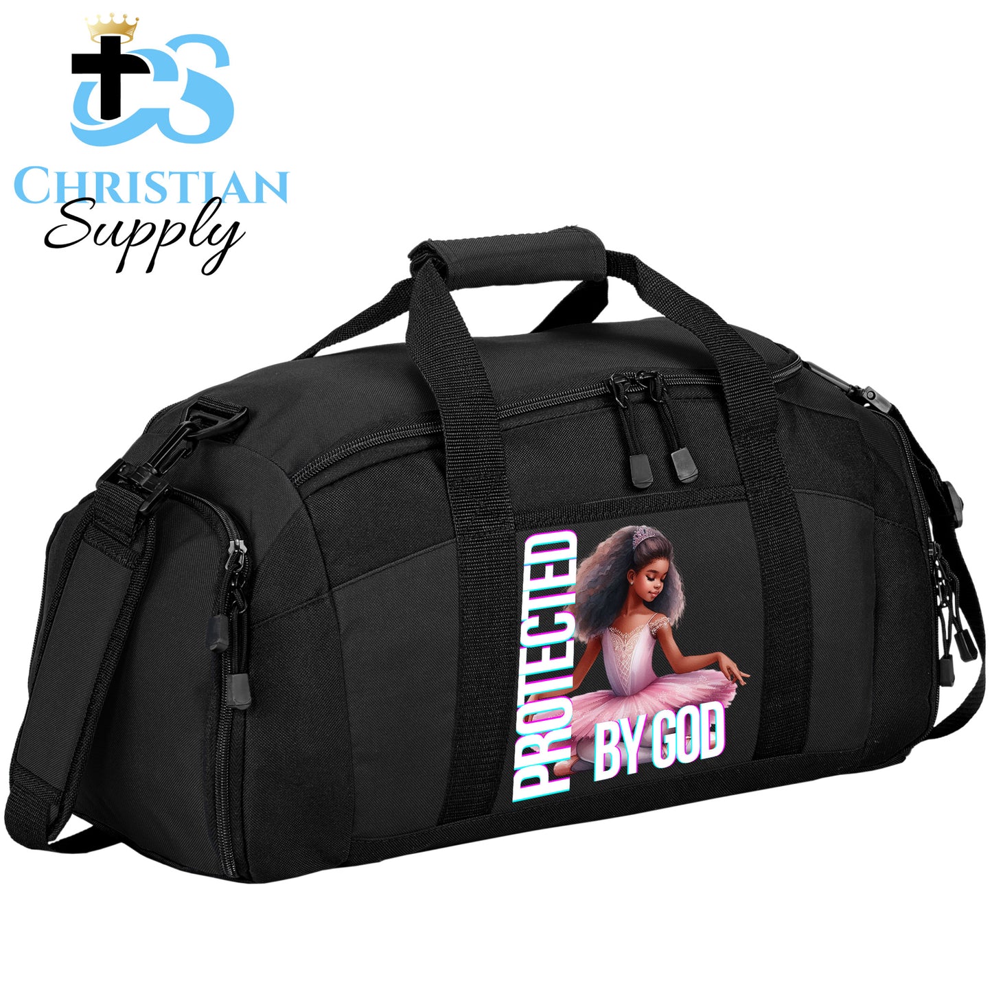 Kids Christian Ballerina Sitting Duffel Bag