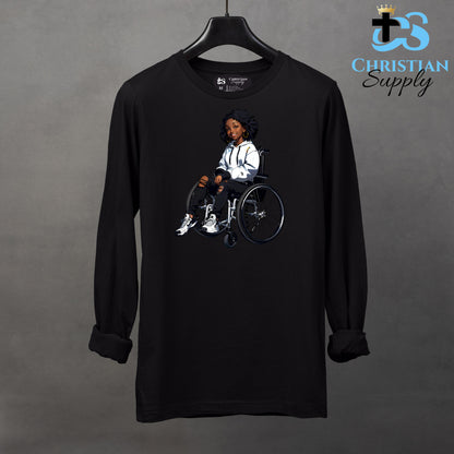 Kids Christian Girl in Wheelchair 4 Apparel