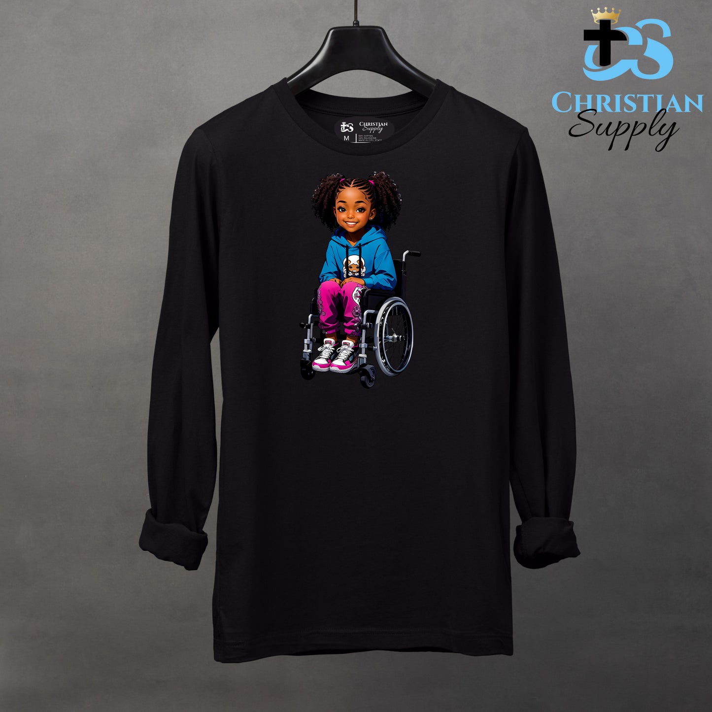 Kids Christian Girl in Wheelchair 5 Apparel