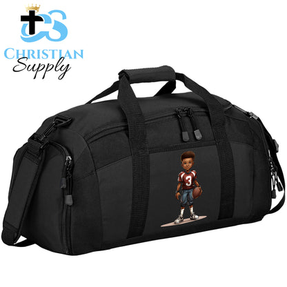 Kids Christian Football Brown Jersey 1 Duffel Bag