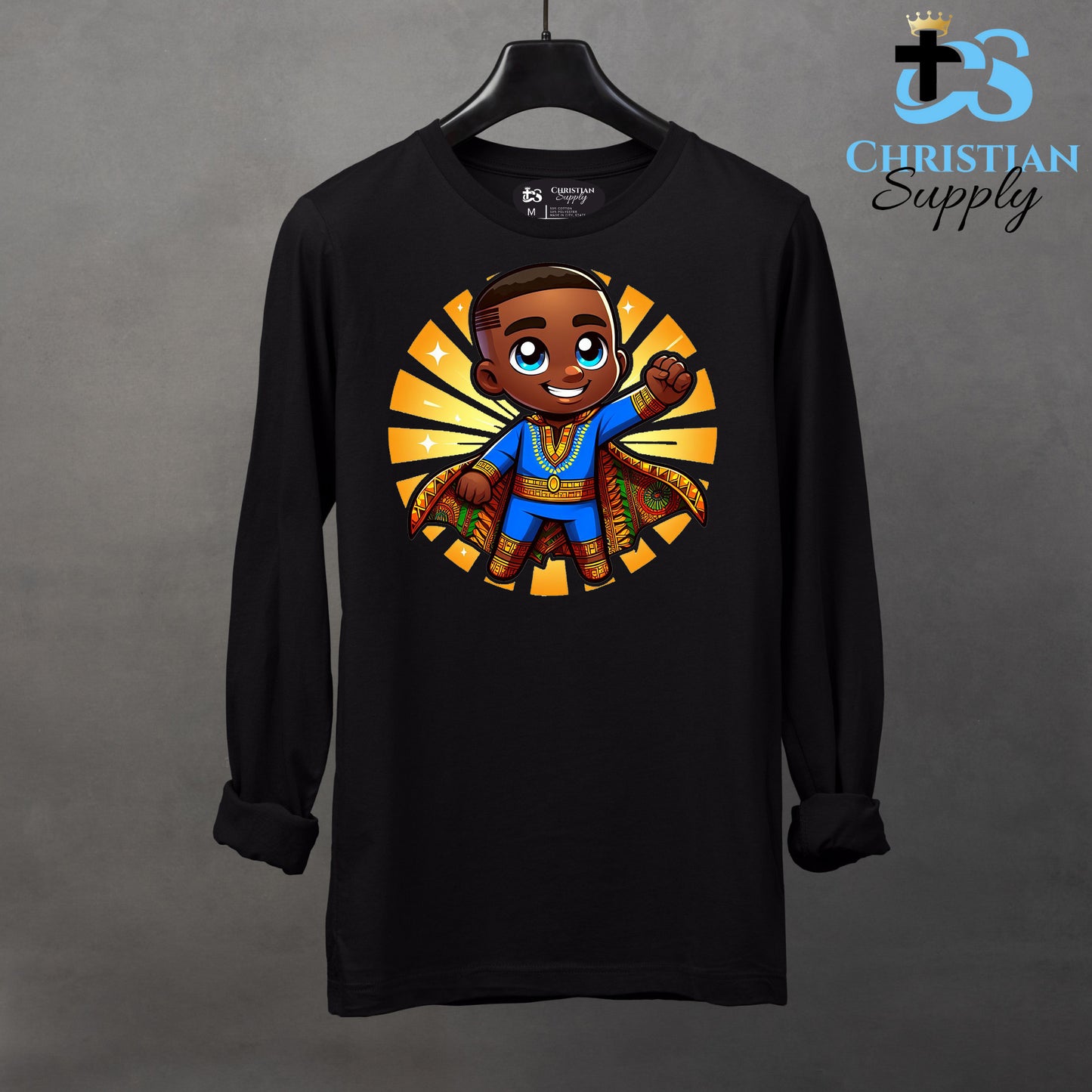 Kids Christian Super Boy Blue Outfit Apparel