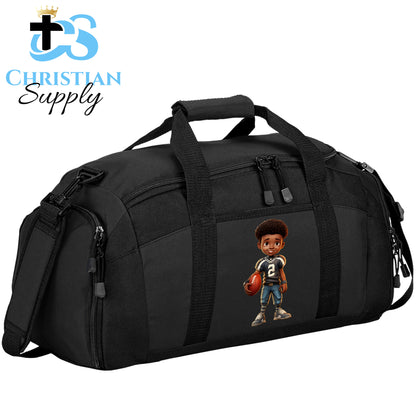 Kids Christian Football Grey Jersey 1 Duffel Bag