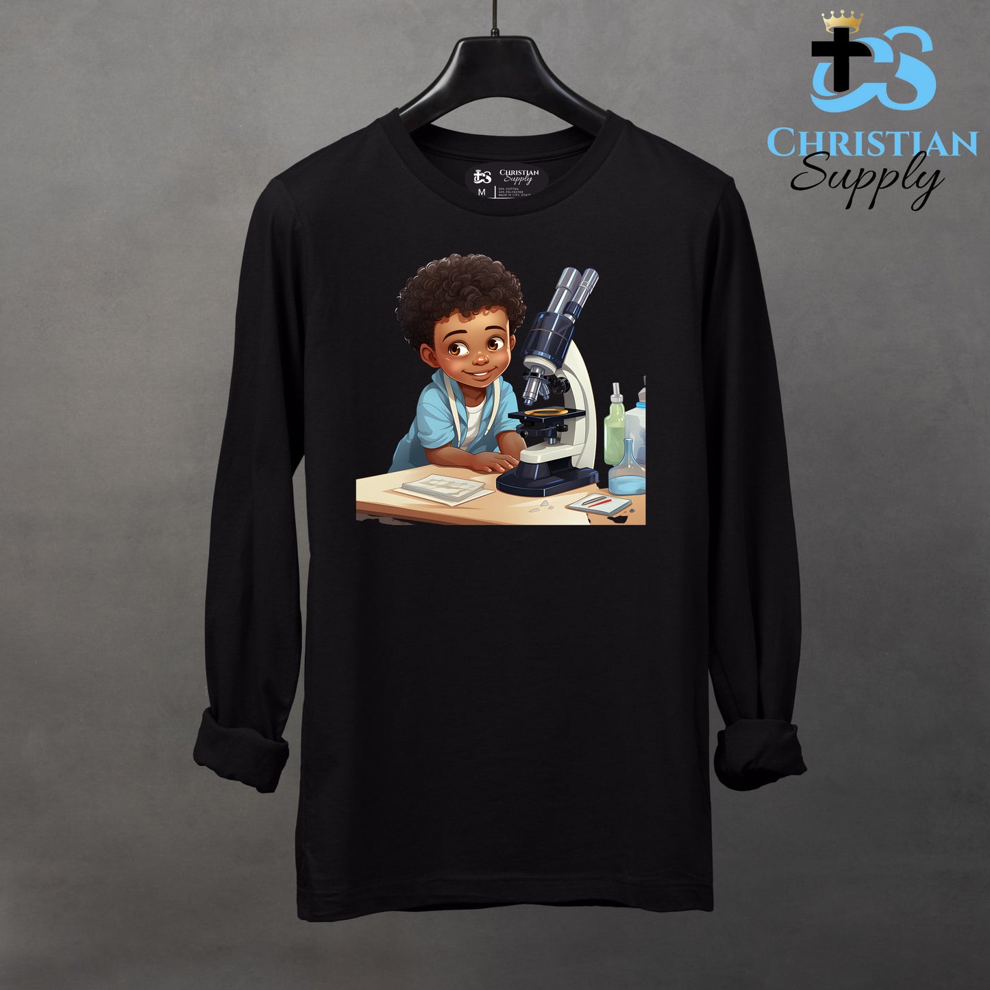 Kids Christian Scientist with Microscope 3 Apparel