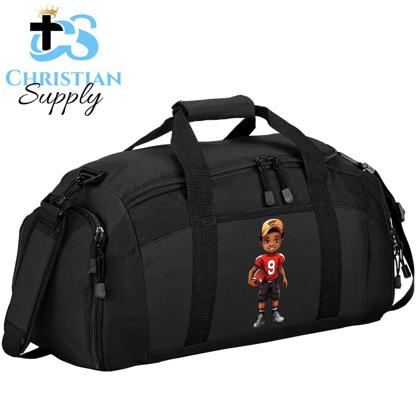 Kids Christian Football Red Jersey 2 Duffel Bag