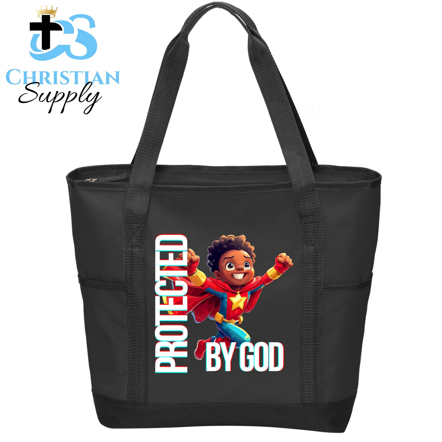 Kids Christian Star Super Boy Red Outfit Tote Bag