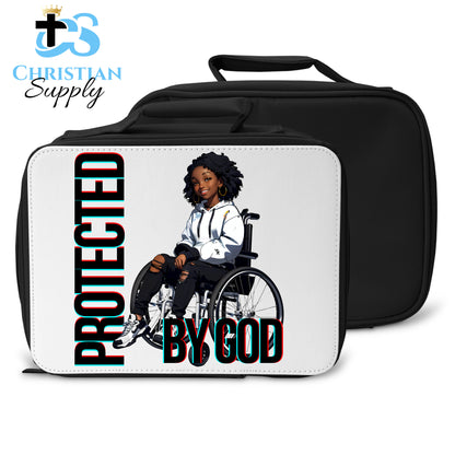 Kids Christian Girl in Wheelchair 4 Lunch Bag