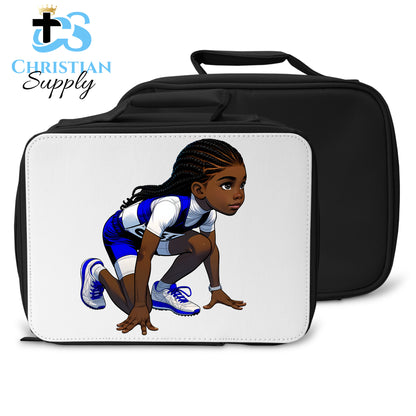 Kids Christian Track and Field Runner Lunch Bag