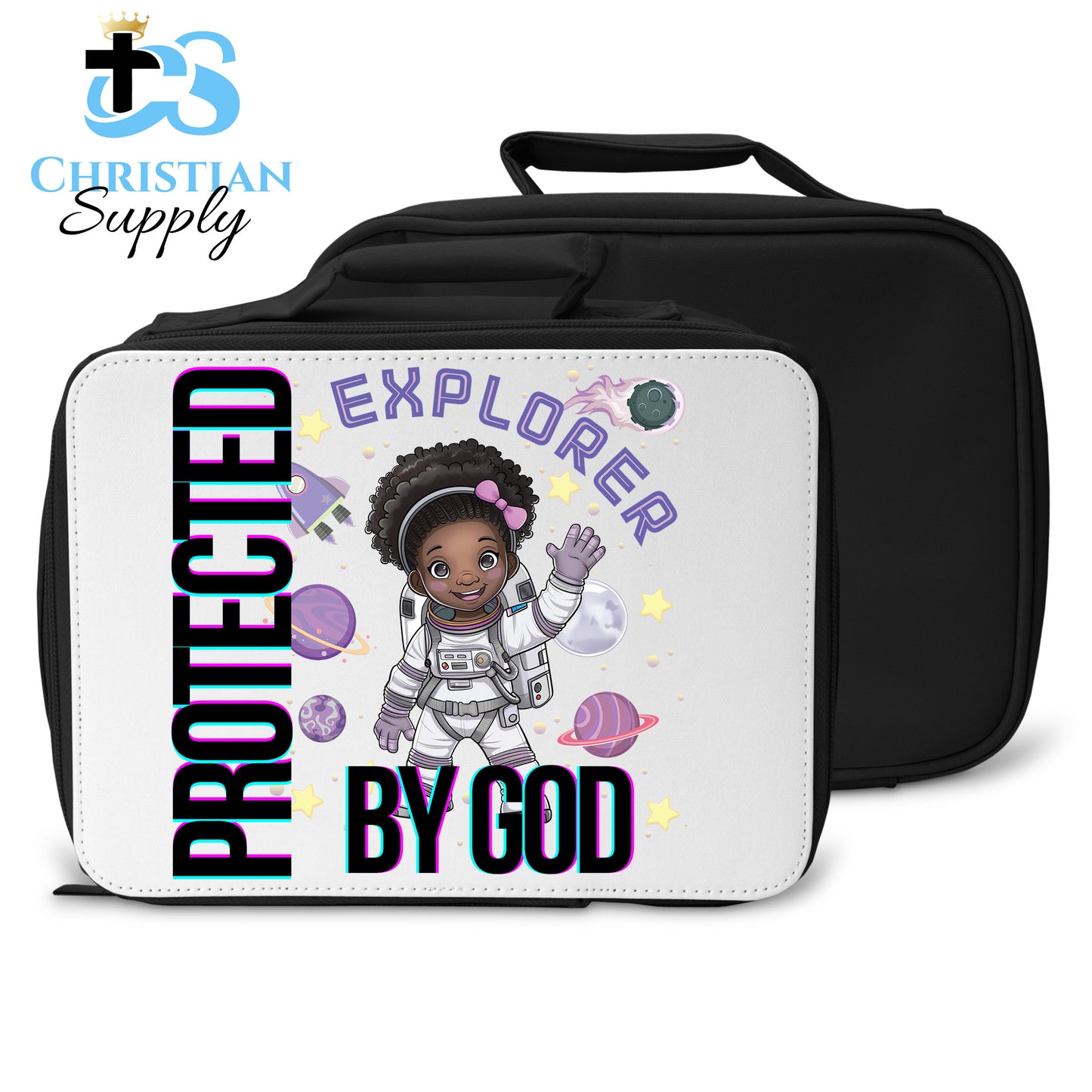 Kids Christian Girl Astronaut Explorer Lunch Bag