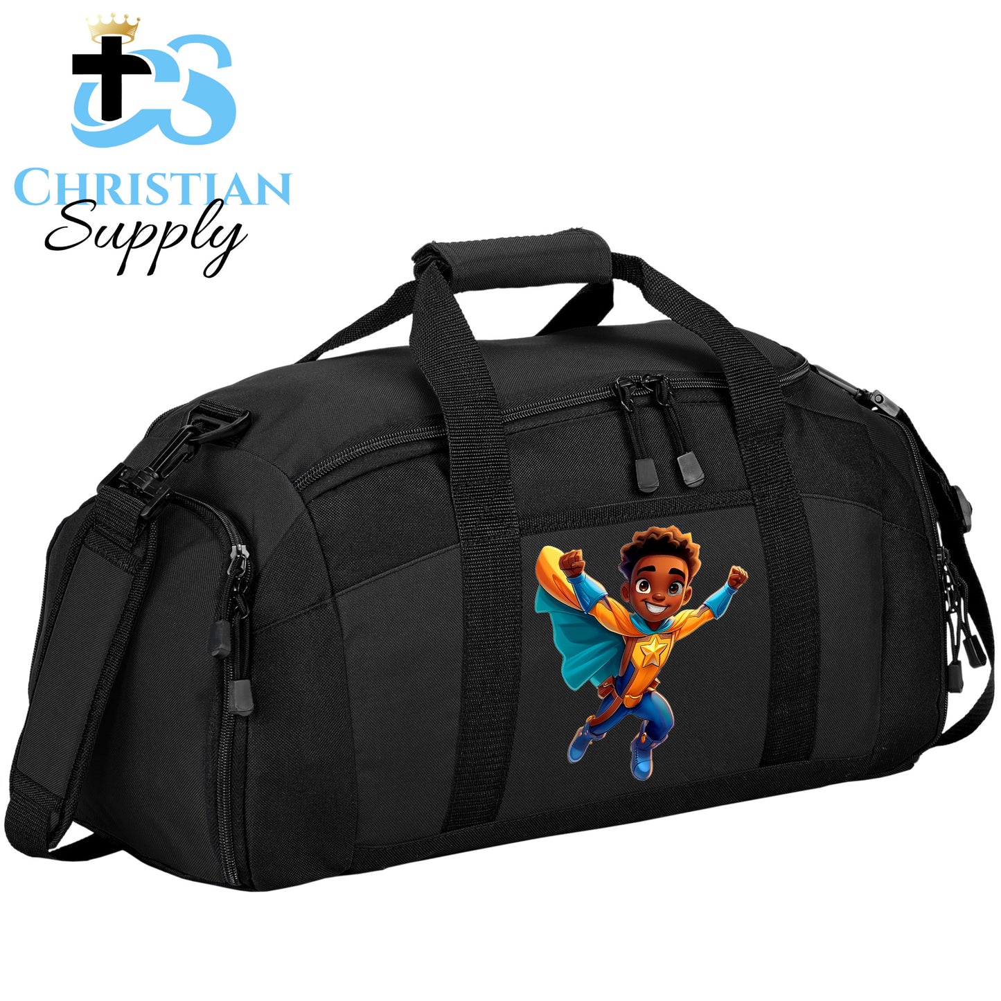 Kids Christian Star Super Boy Yellow Outfit Duffel Bag