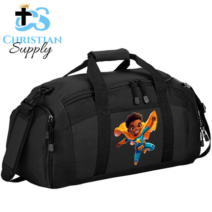 Kids Christian Star Super Boy Blue Outfit 2 Duffel Bag