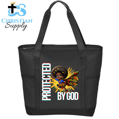 Kids Christian Super Girl Stars Blue Outfit Tote Bag