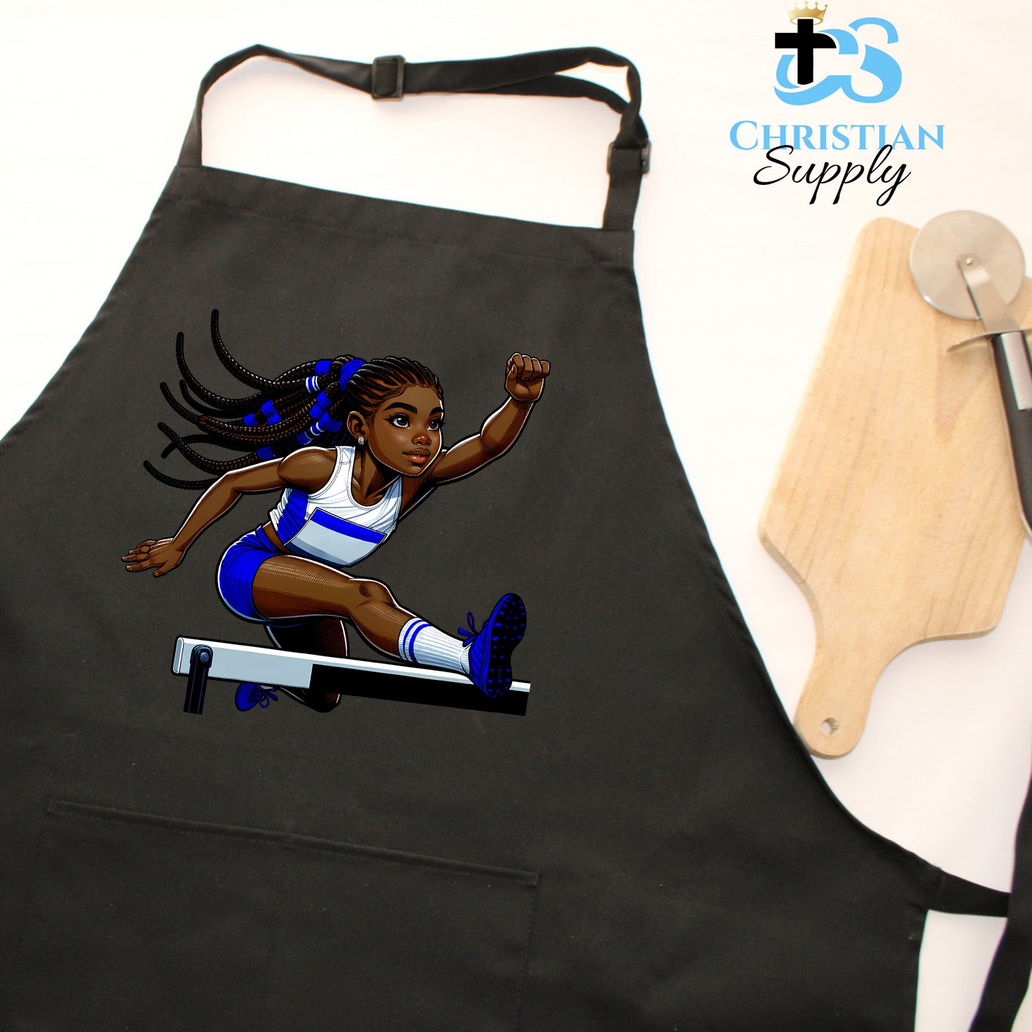 Kids Christian Track and Field Jumper Apron