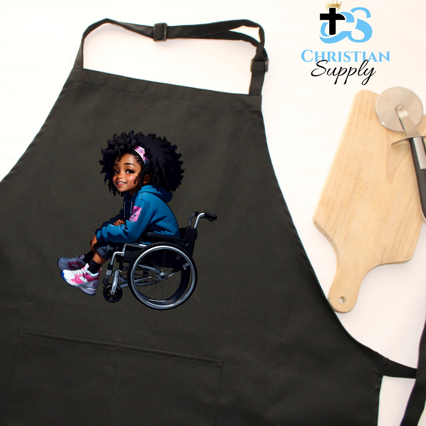 Kids Christian Girl in Wheelchair 1 Apron