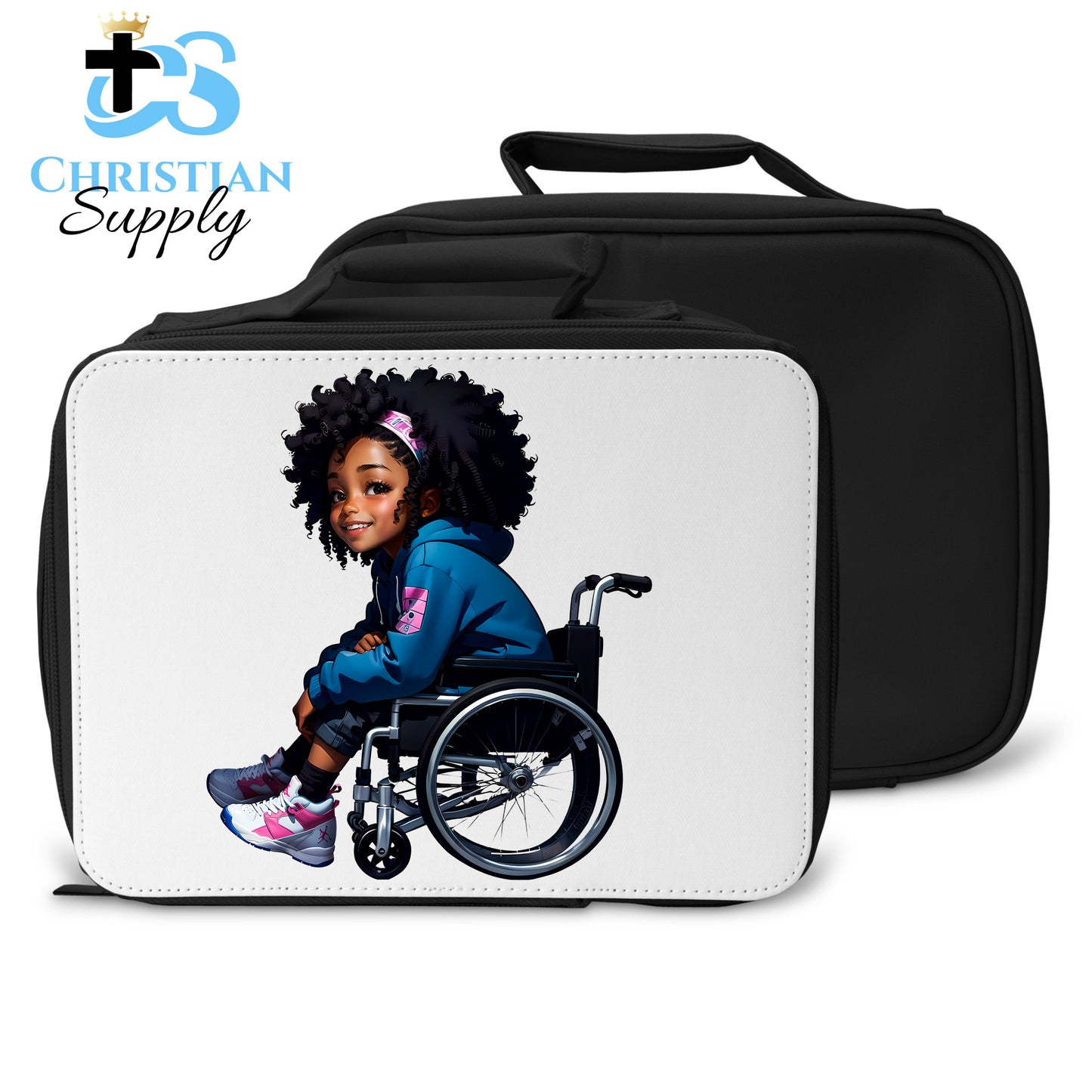 Kids Christian Girl in Wheelchair 1 Lunch Bag