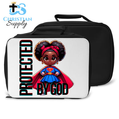 Kids Christian Super Girl Red Outfit Lunch Bag