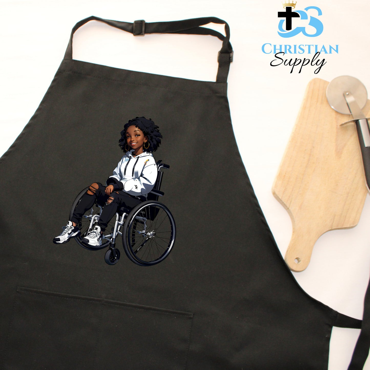 Kids Christian Girl in Wheelchair 4 Apron