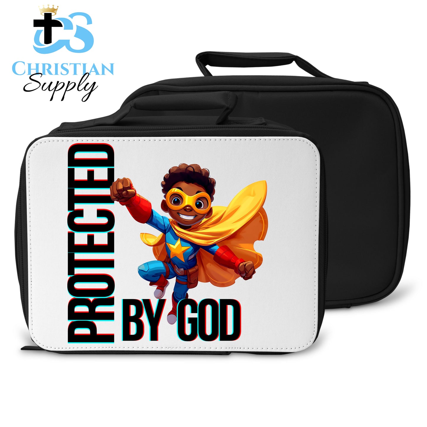 Kids Christian Star Super Boy Blue Outfit Lunch Bag