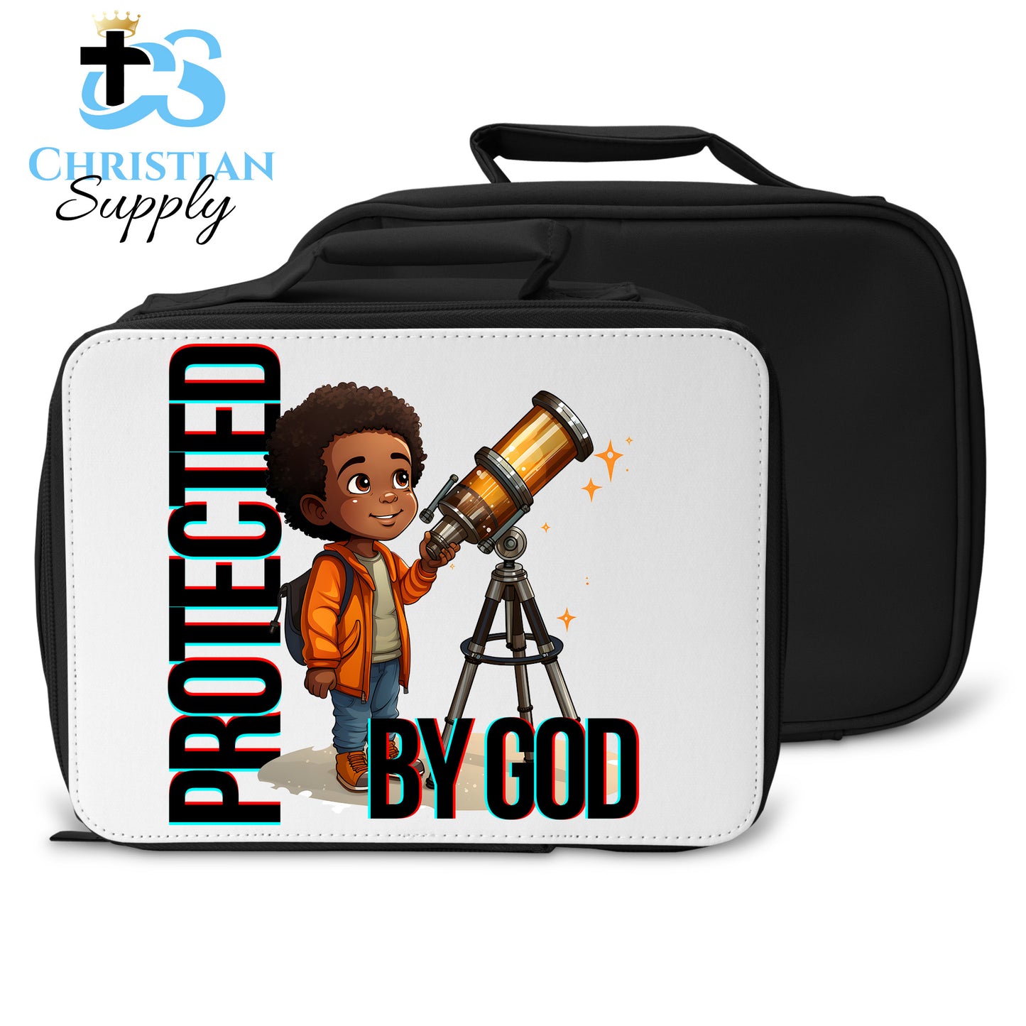 Kids Christian Boy with Telescope Science Lunch Bag