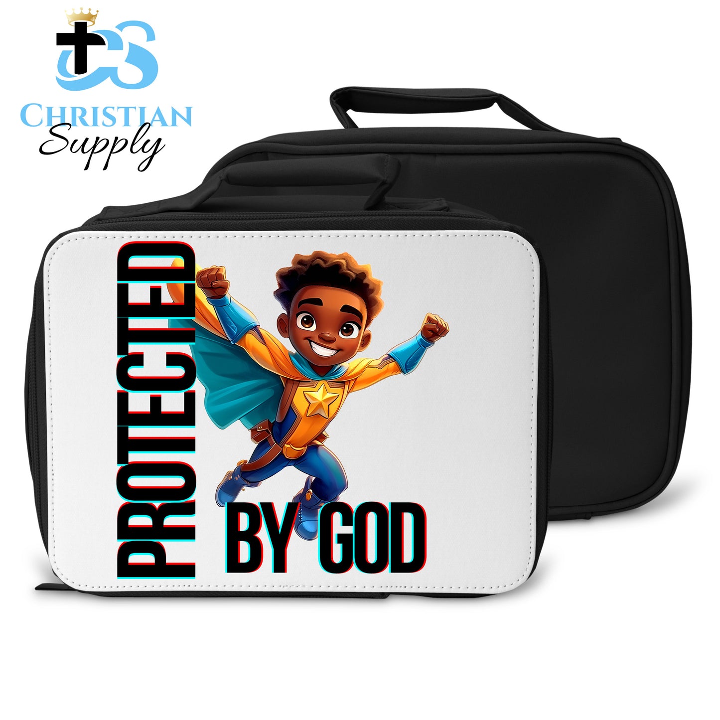 Kids Christian Star Super Boy Yellow Outfit Lunch Bag