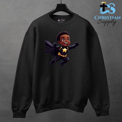 Kids Christian Star Super Boy Black Outfit Apparel