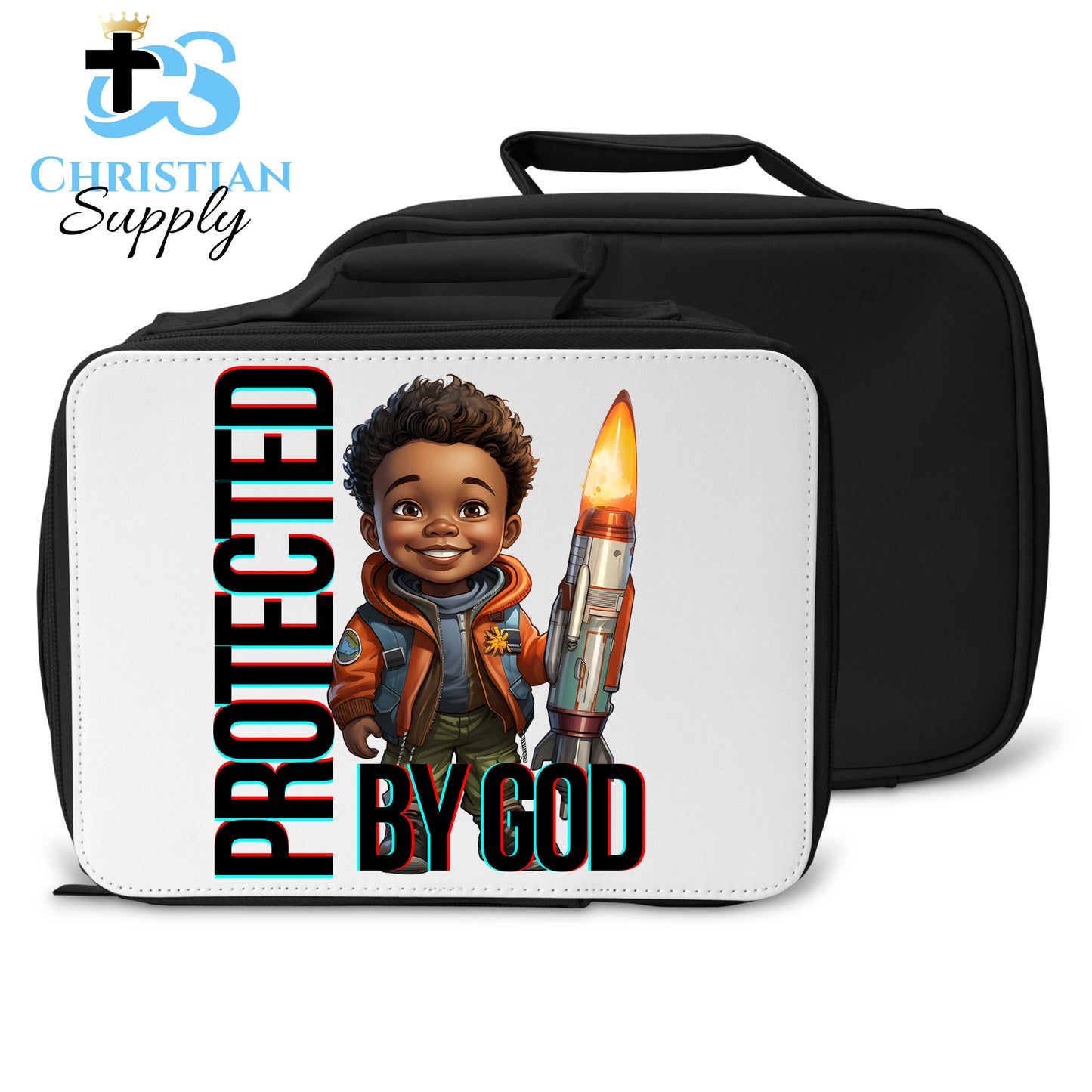 Kids Christian Boy with Rocket Science 2 Lunch Bag