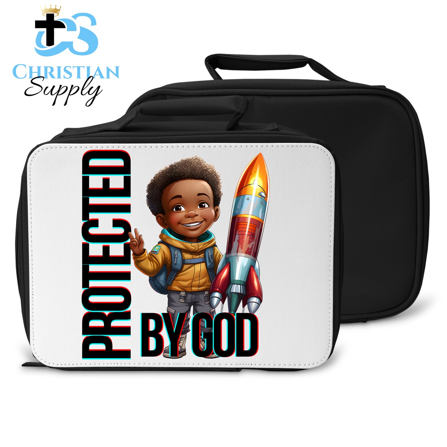 Kids Christian Boy with Rocket Science Lunch Bag