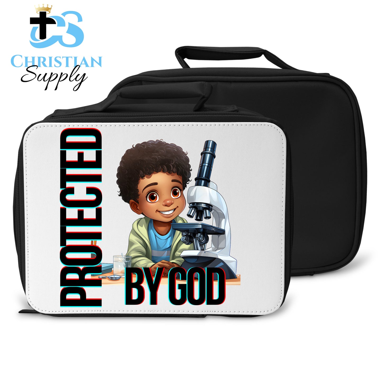 Kids Christian Scientist with Microscope 2 Lunch Bag