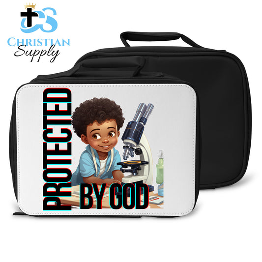 Kids Christian Scientist with Microscope 3 Lunch Bag