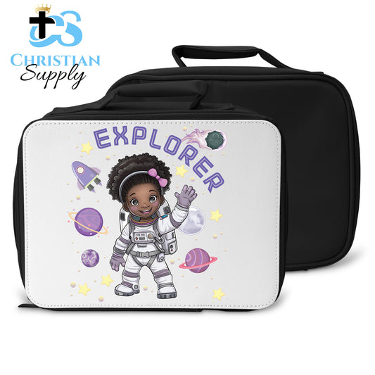 Kids Christian Girl Astronaut Explorer Lunch Bag